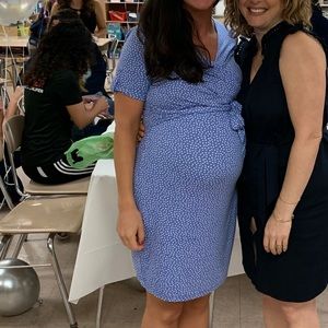 Seraphine Blue Polka Dot Wrap Dress